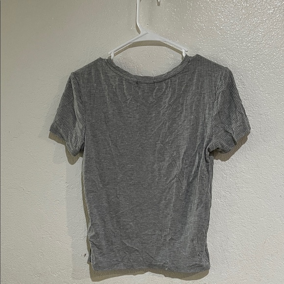 Everyday Ribbed Crew Tee - Gray - Picture 4 of 4